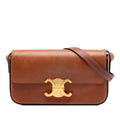 Celine Shiny Calfskin Claude Shoulder Bag - Brown