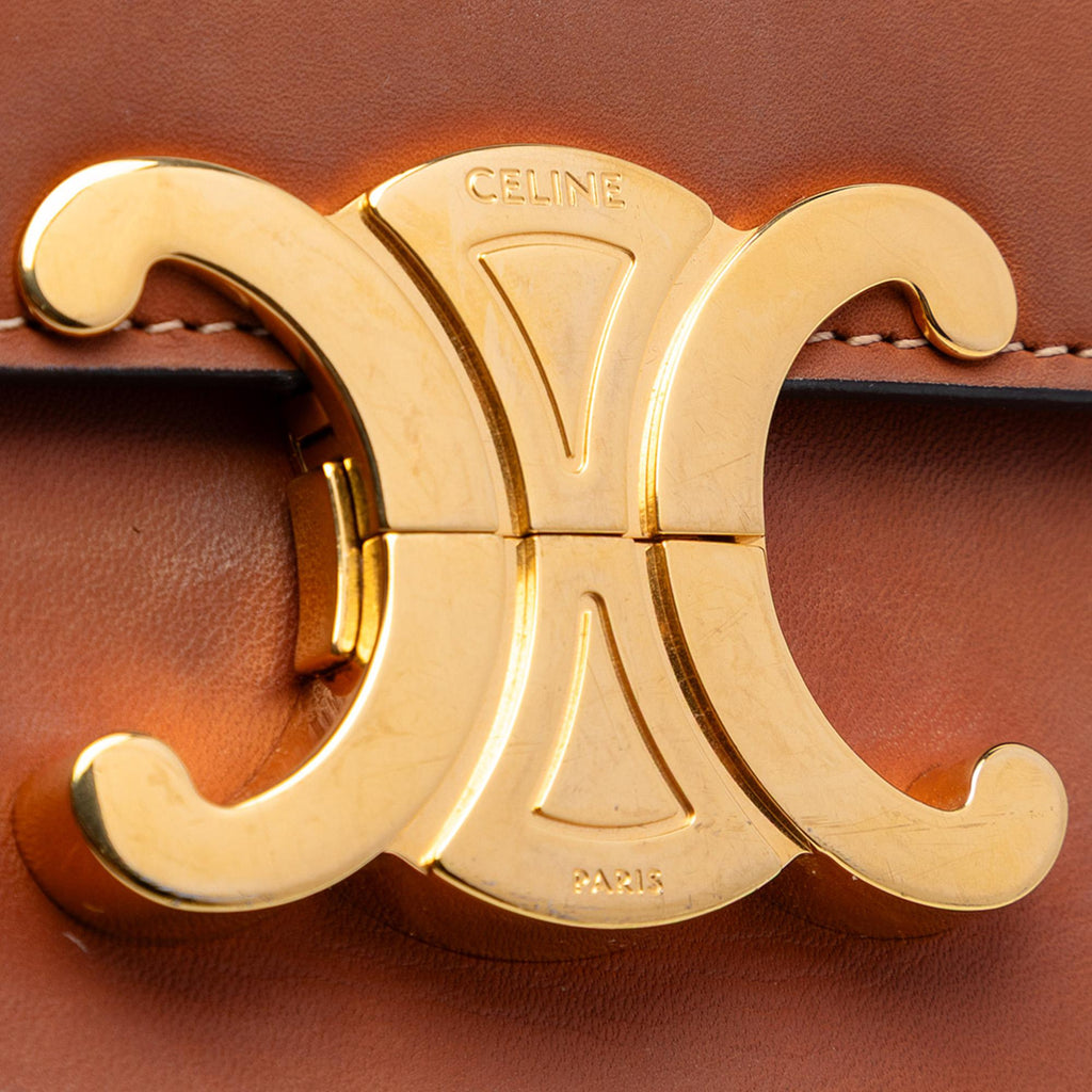 Celine Shiny Calfskin Claude Shoulder Bag - Brown