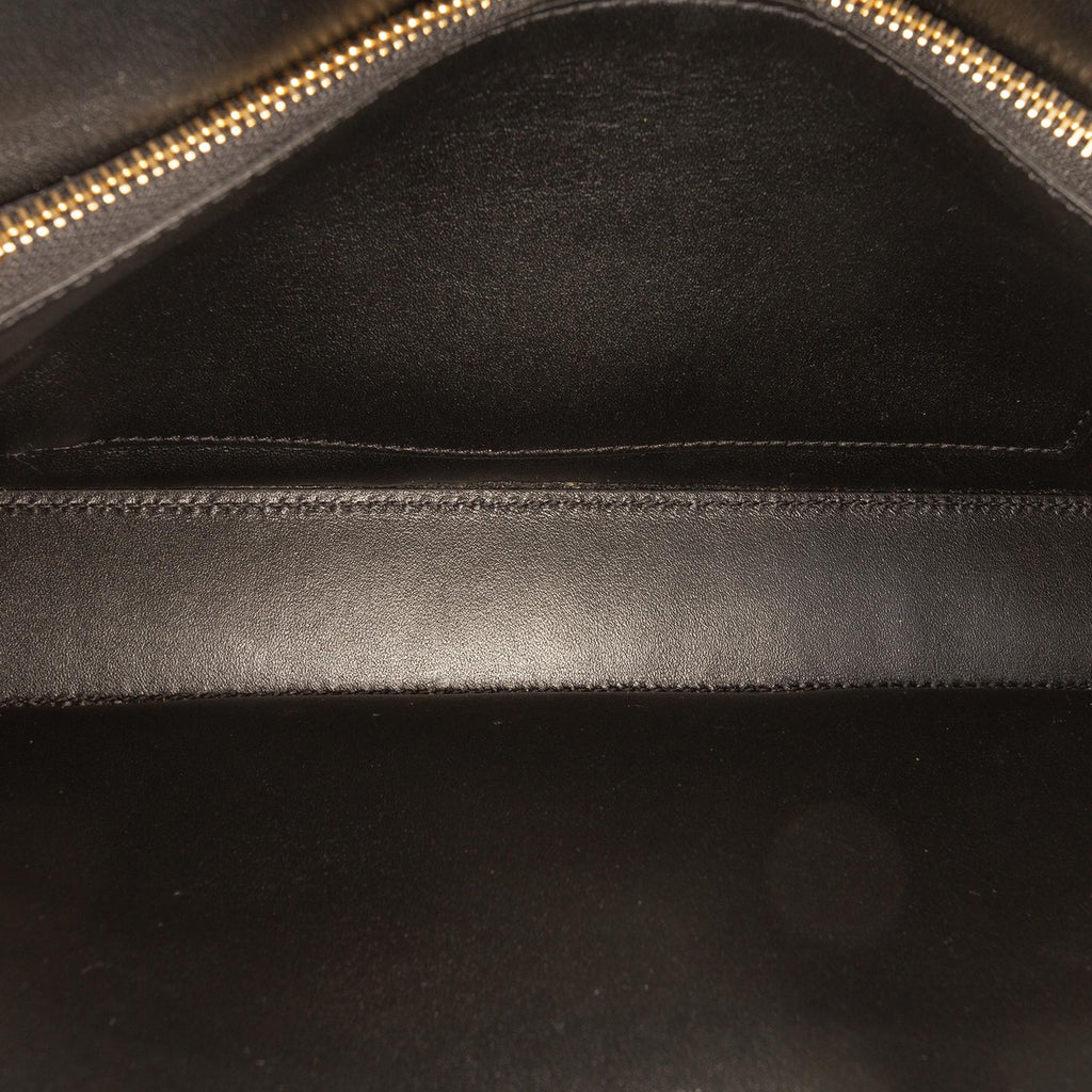 Celine Shiny Calfskin Triomphe Chain Shoulder Bag - Black