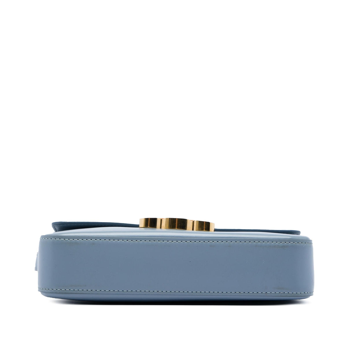 Celine Shiny Calfskin Triomphe Claude Shoulder Bag - Blue