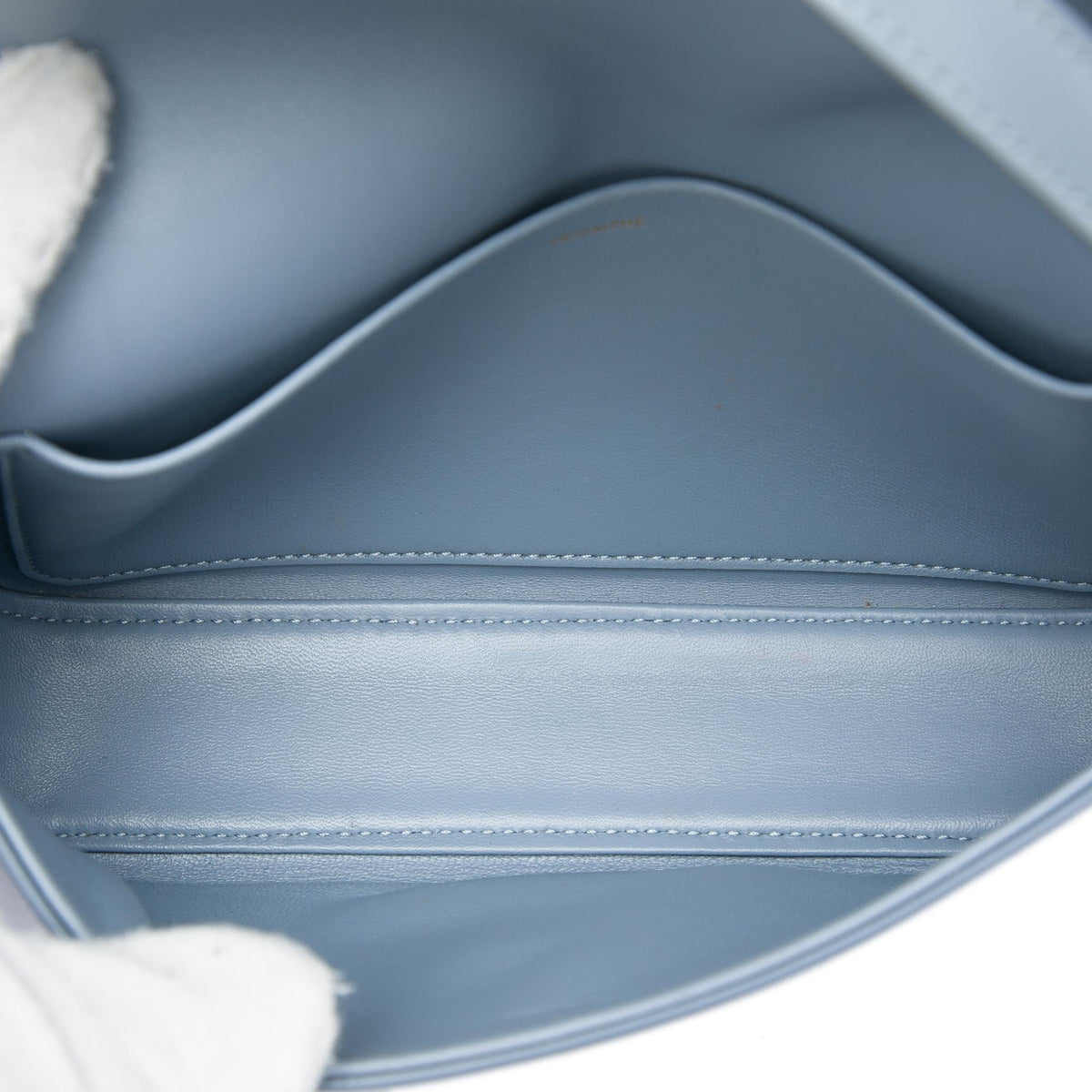 Celine Shiny Calfskin Triomphe Claude Shoulder Bag - Blue