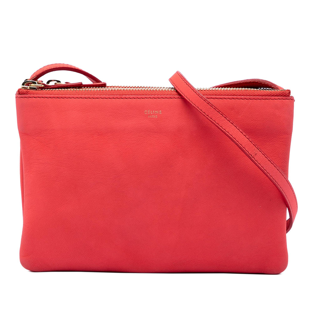 Celine Small Lambskin Trio Crossbody Bag - Pink