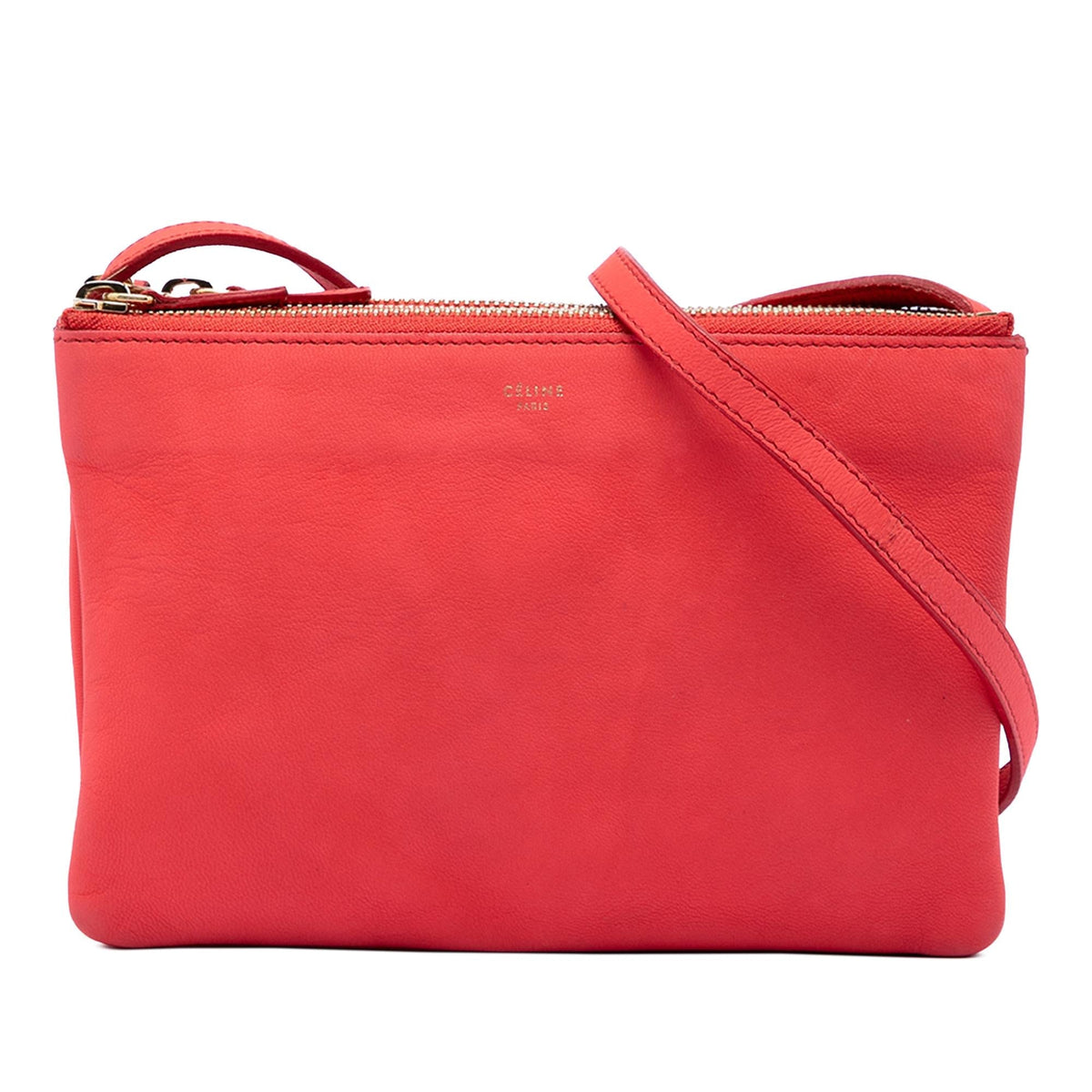 Celine Small Lambskin Trio Crossbody Bag - Pink