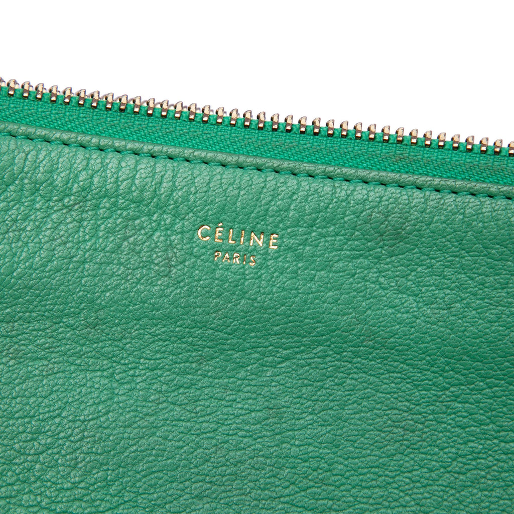 Celine Small Lambskin Trio Crossbody Bag - Green