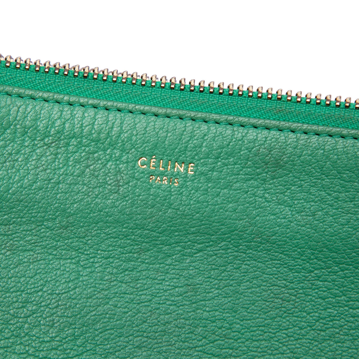 Celine Small Lambskin Trio Crossbody Bag - Green
