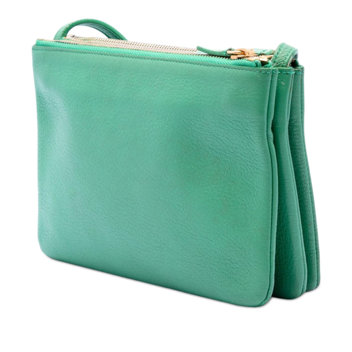 Celine Small Lambskin Trio Crossbody Bag - Green
