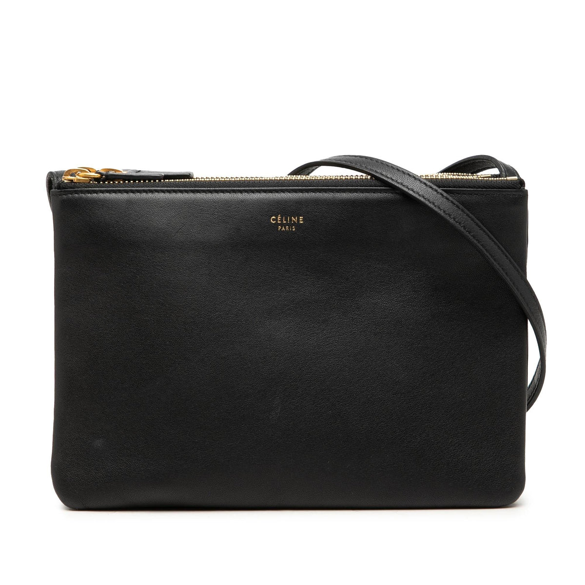Celine Small Lambskin Trio Crossbody Bag - Black