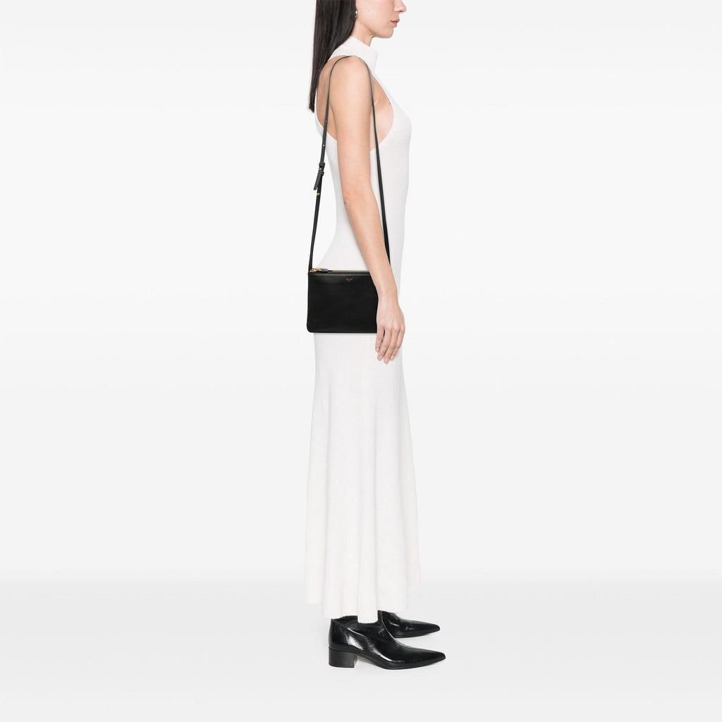 Celine Small Lambskin Trio Crossbody Bag - Black
