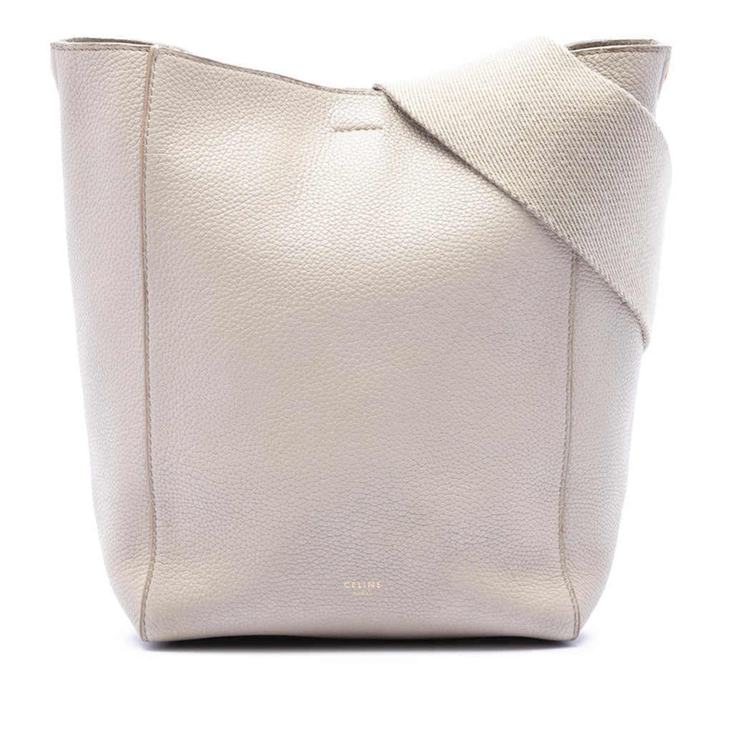 Celine Small Soft Grained Calfskin Seau Sangle Bucket Bag - Brown