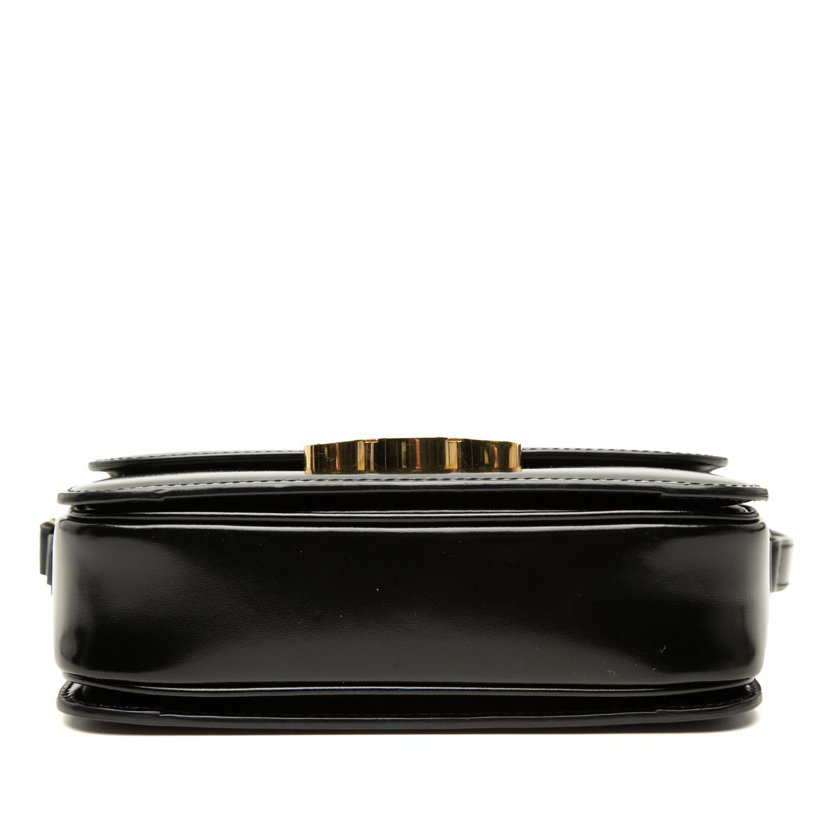 Celine Teen Shiny Calfskin Triomphe Crossbody Bag - Black