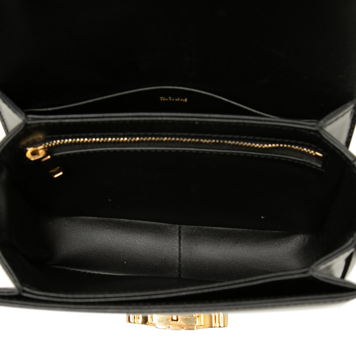 Celine Teen Shiny Calfskin Triomphe Crossbody Bag - Black
