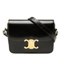 Celine Teen Shiny Calfskin Triomphe Crossbody Bag - Black
