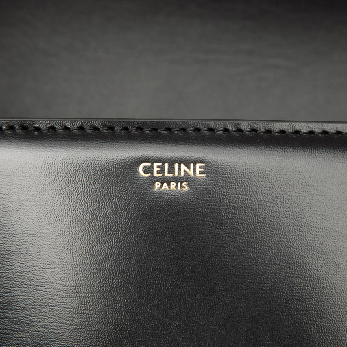 Celine Teen Shiny Calfskin Triomphe Crossbody Bag - Black
