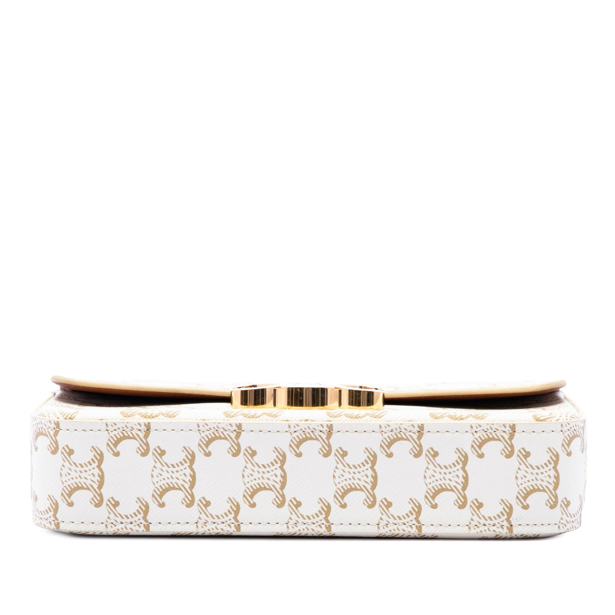 Celine Triomphe Coated Canvas Claude Shoulder Bag - White