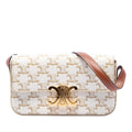 Celine Triomphe Coated Canvas Claude Shoulder Bag - White