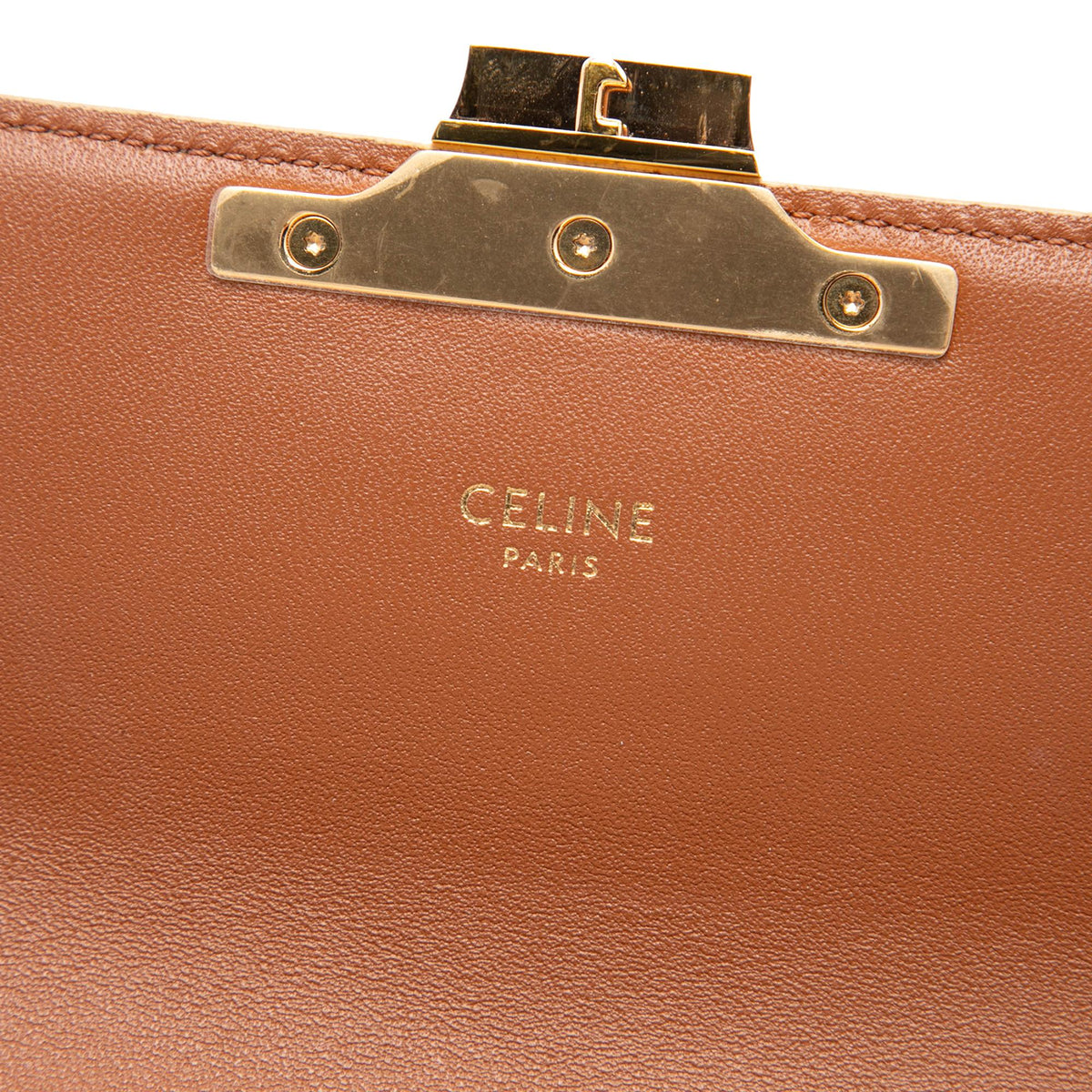 Celine Triomphe Coated Canvas Claude Shoulder Bag - White