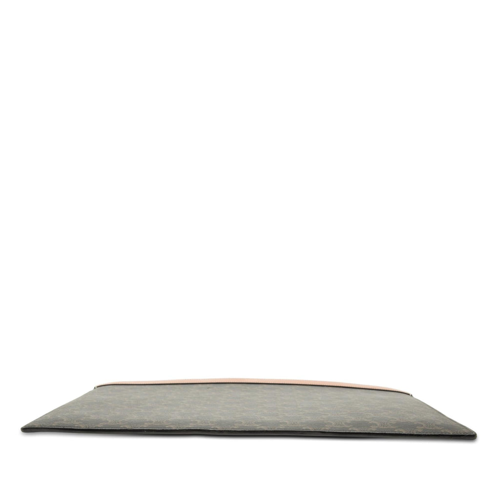 Celine Triomphe Coated Canvas Clutch - Brown
