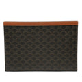 Celine Triomphe Coated Canvas Clutch - Brown