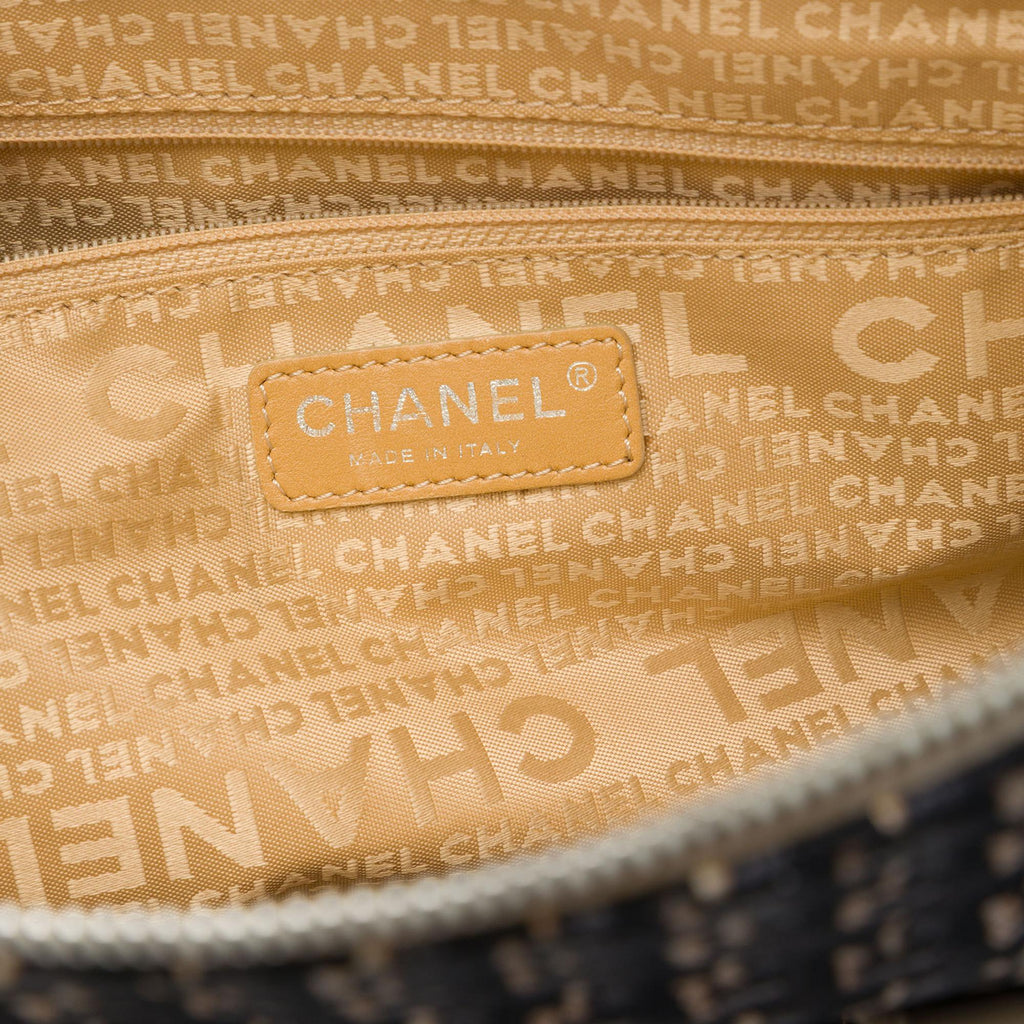Chanel CC Canvas Clover Vertical Tote Bag - Black