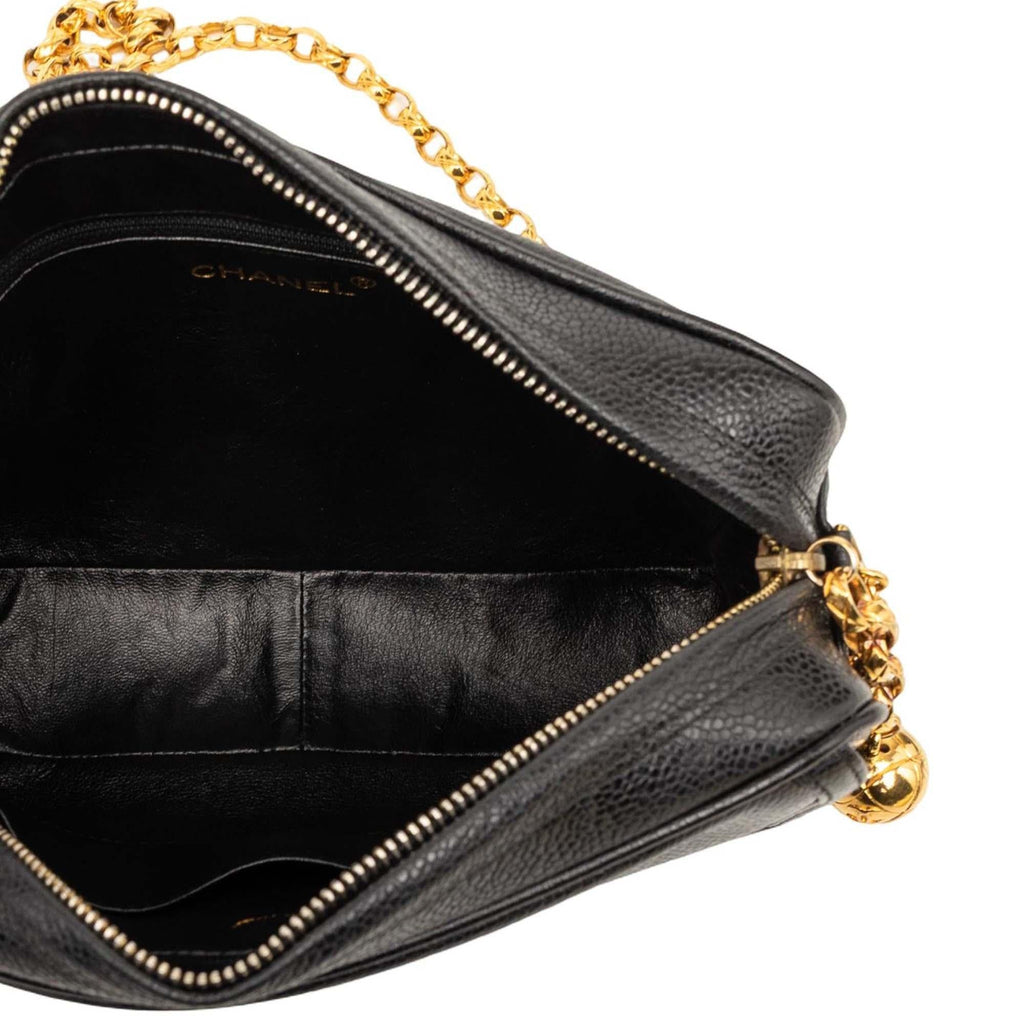 Chanel CC Caviar Front Pocket Bijoux Chain Camera Bag - Black