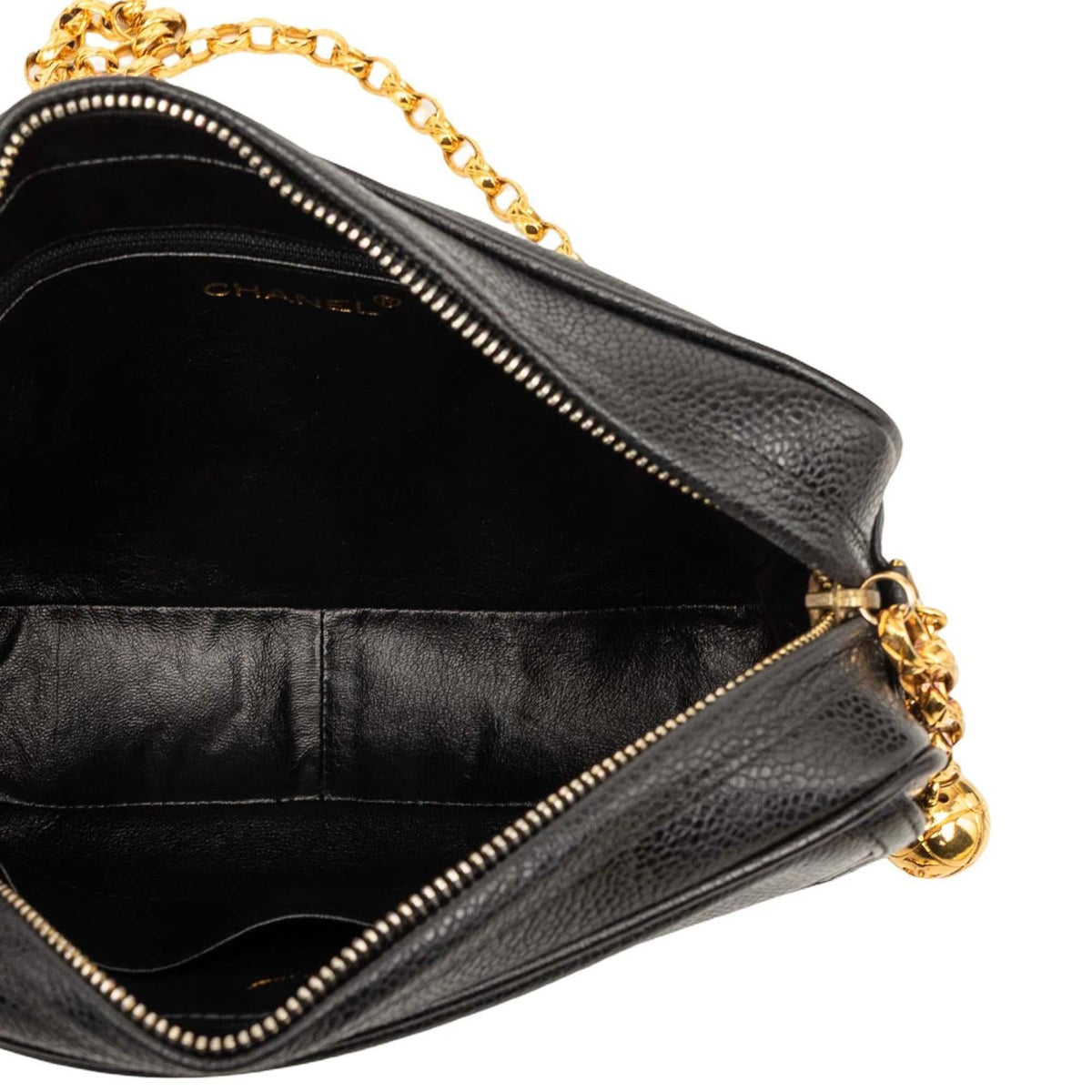 Chanel CC Caviar Front Pocket Bijoux Chain Camera Bag - Black