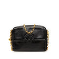 Chanel CC Caviar Front Pocket Bijoux Chain Camera Bag - Black