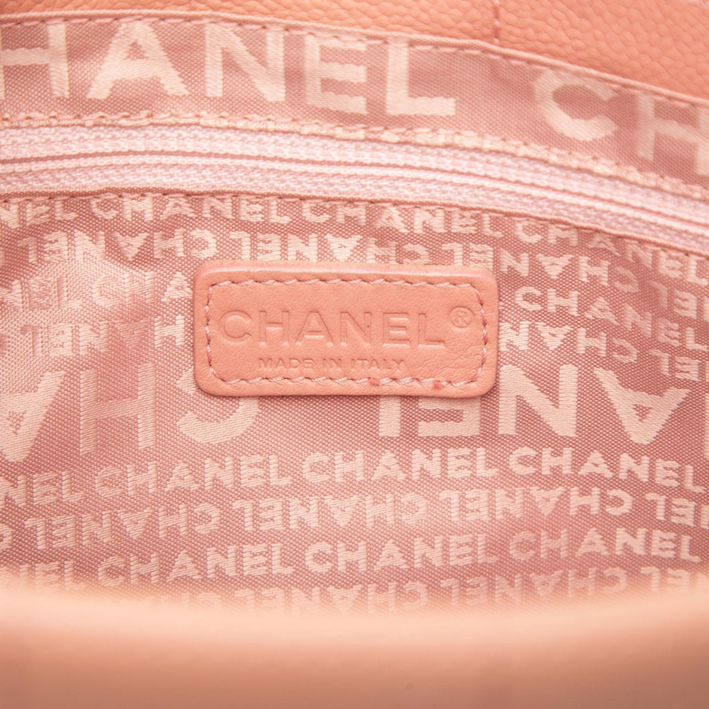 Chanel CC Chocolate Bar Caviar Tote Bag - Pink