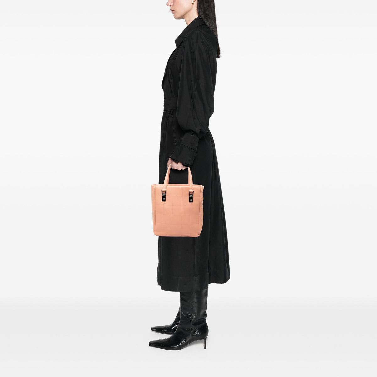 Chanel CC Chocolate Bar Caviar Tote Bag - Pink