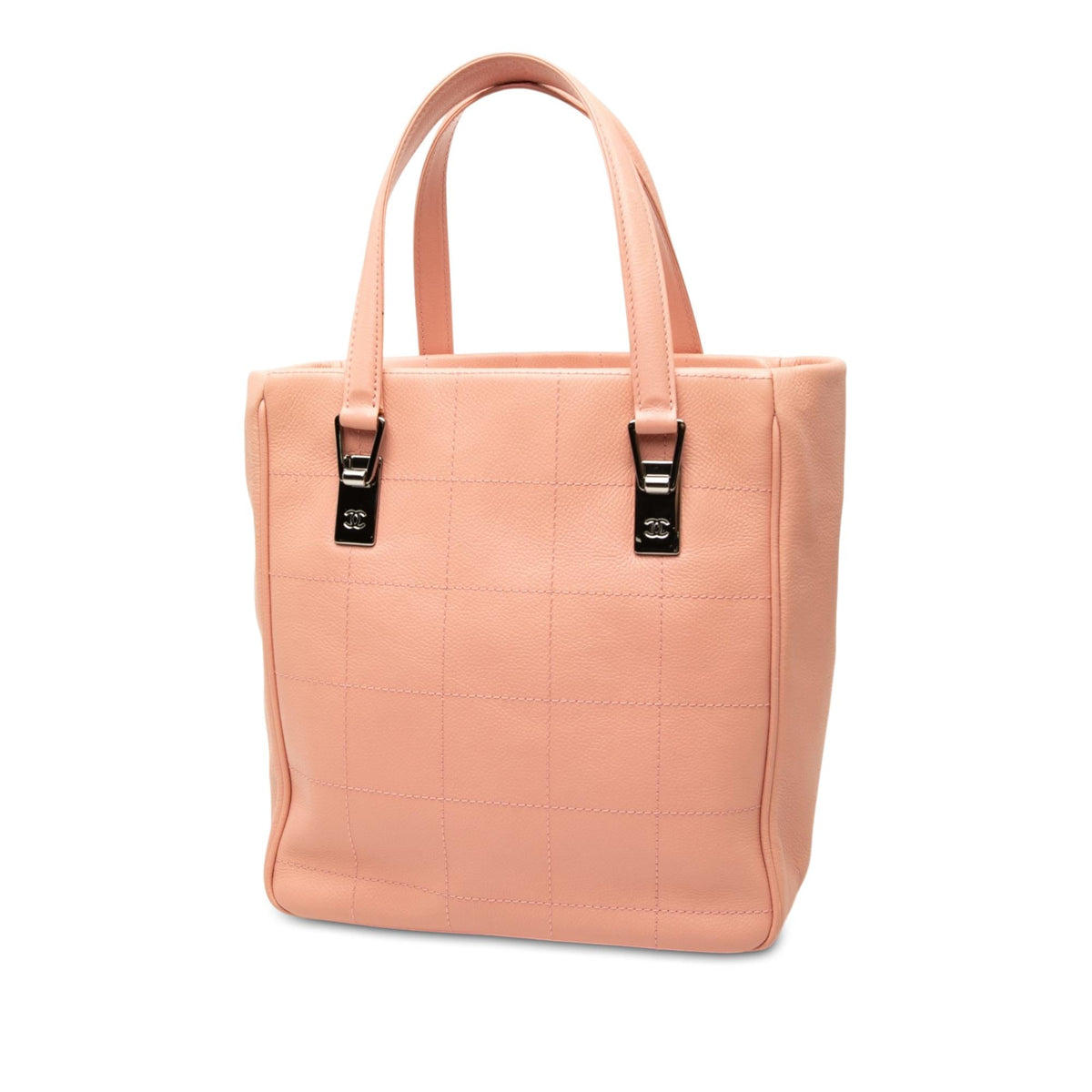 Chanel CC Chocolate Bar Caviar Tote Bag - Pink