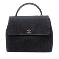 Chanel CC Denim Kelly Top Handle Bag - Black