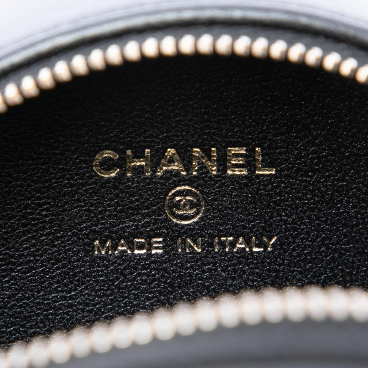 Chanel CC Lambskin and Metal Camellia Round Clutch with Chain - Black