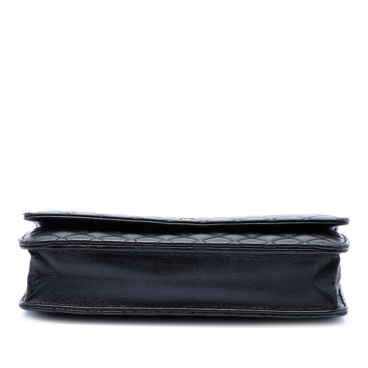 Chanel CC Microquilted Lambskin Wallet on Chain - Black