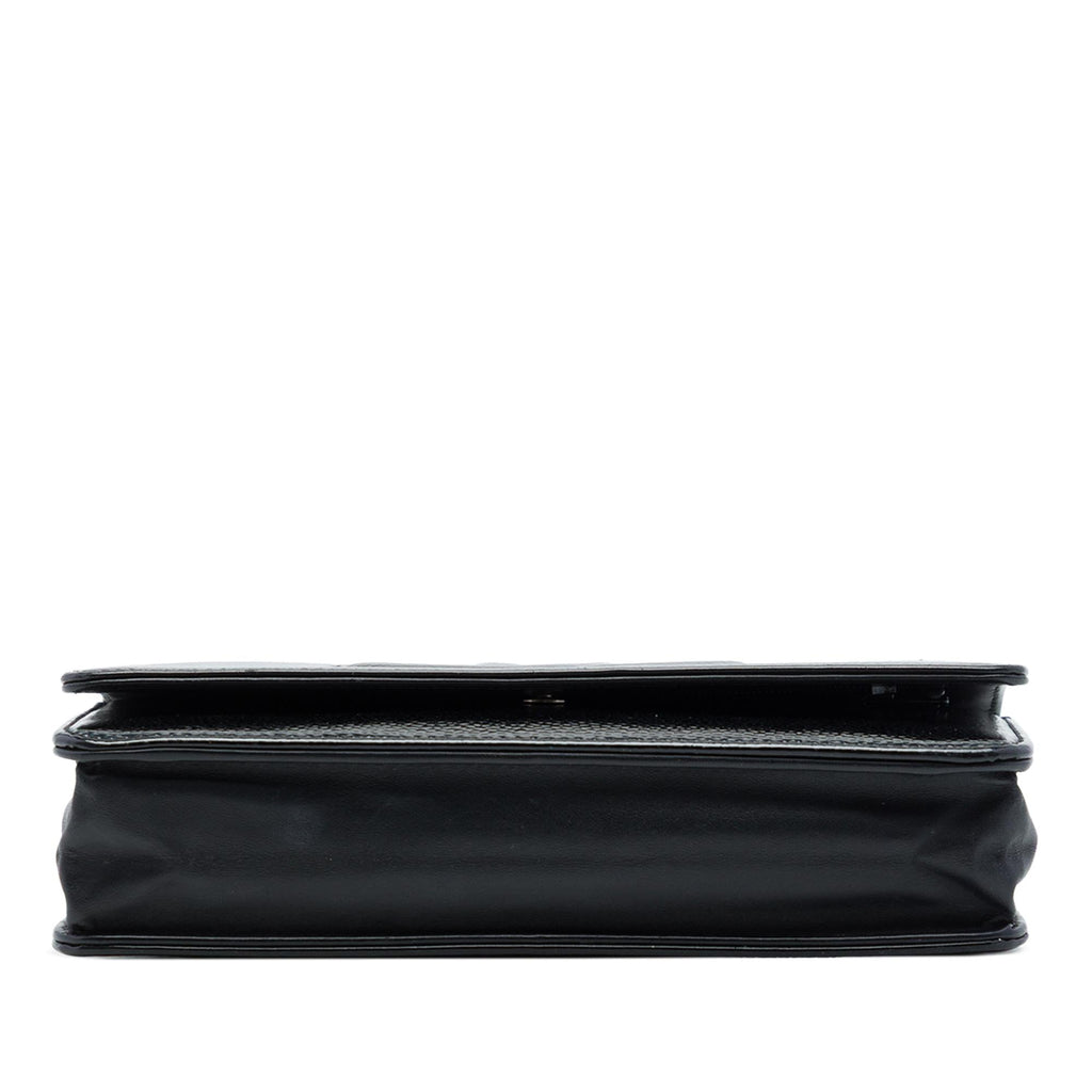 Chanel CC Patent Caviar Wallet on Chain - Black