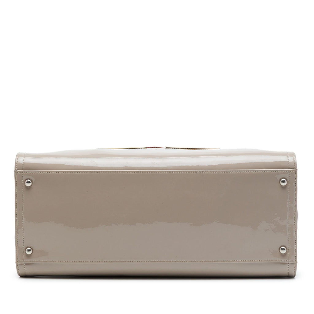 Chanel CC Patent Lipstick Ligne Tote Bag - Brown