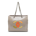 Chanel CC Patent Lipstick Ligne Tote Bag - Brown