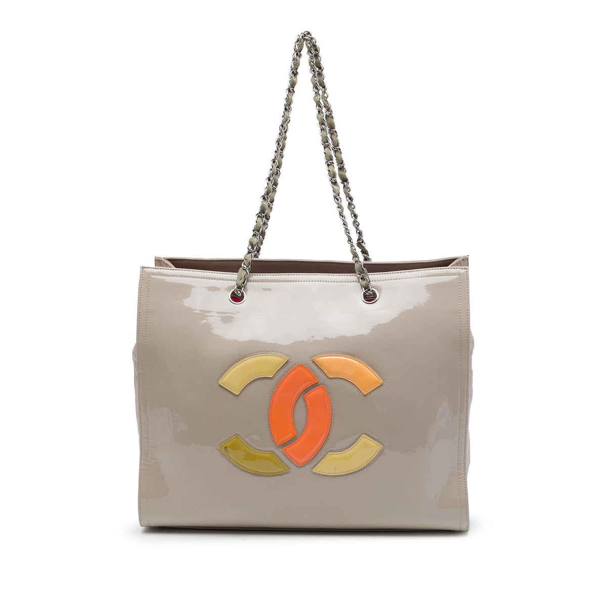 Chanel CC Patent Lipstick Ligne Tote Bag - Brown