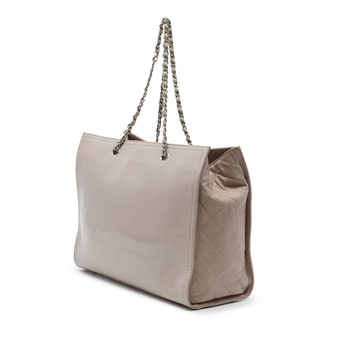 Chanel CC Patent Lipstick Ligne Tote Bag - Brown