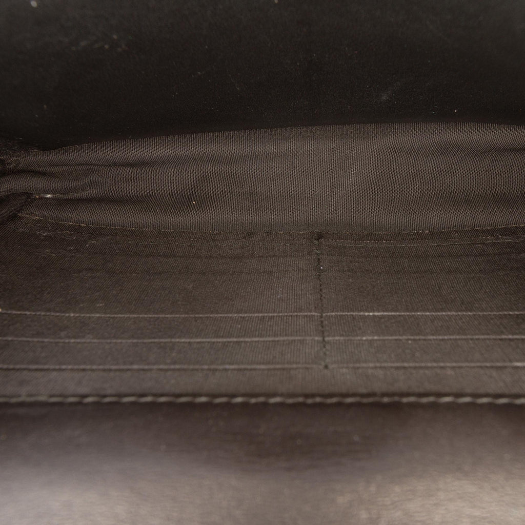 Chanel CC Quilted Crinkled Patent Wallet on Chain - Black