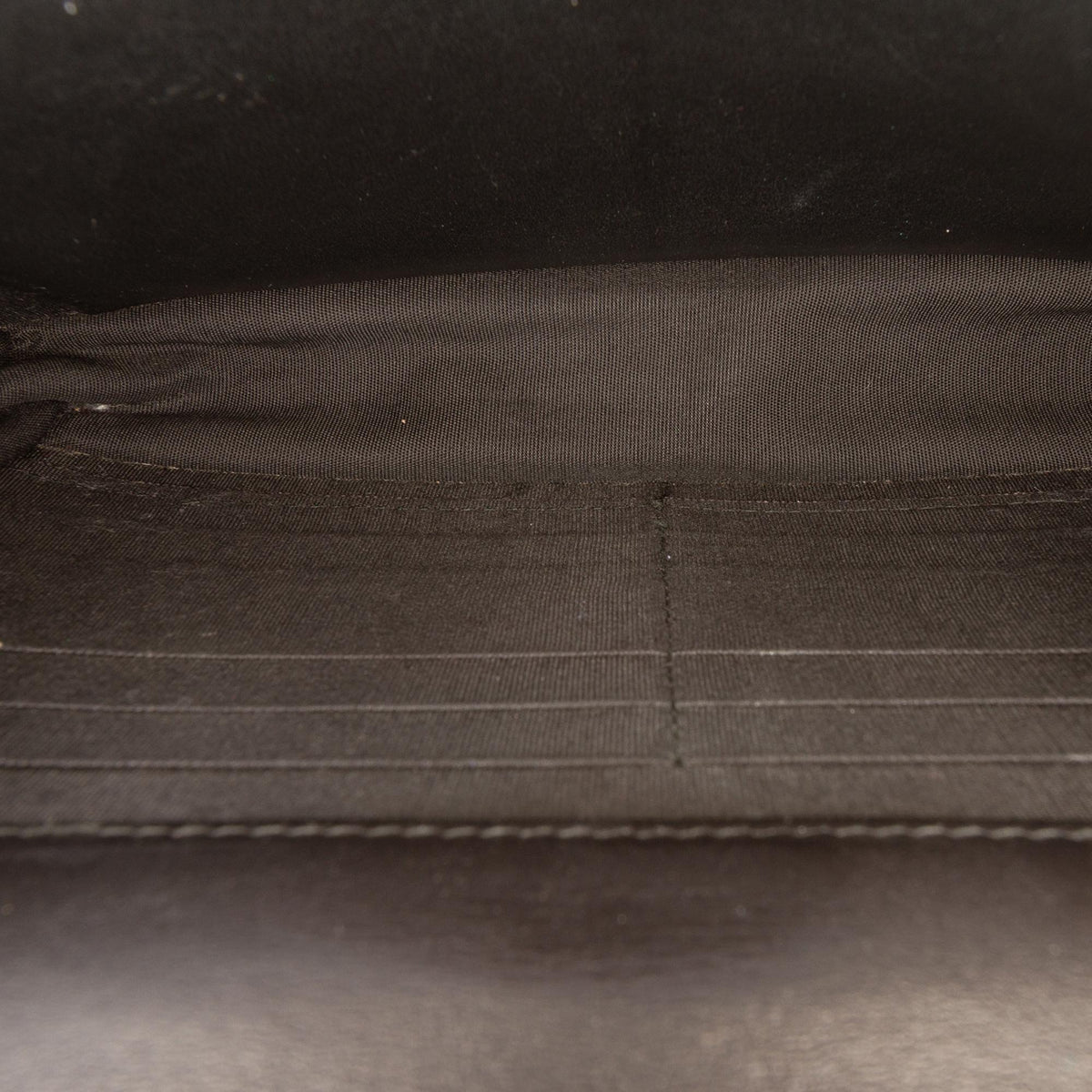 Chanel CC Quilted Crinkled Patent Wallet on Chain - Black