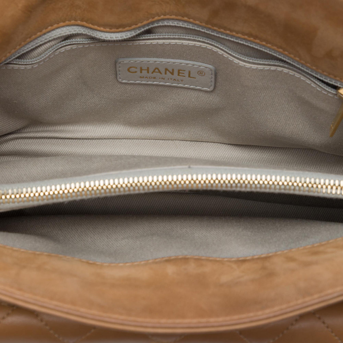 Chanel CC Quilted Lambskin Front Pocket Shoulder Bag - Brown