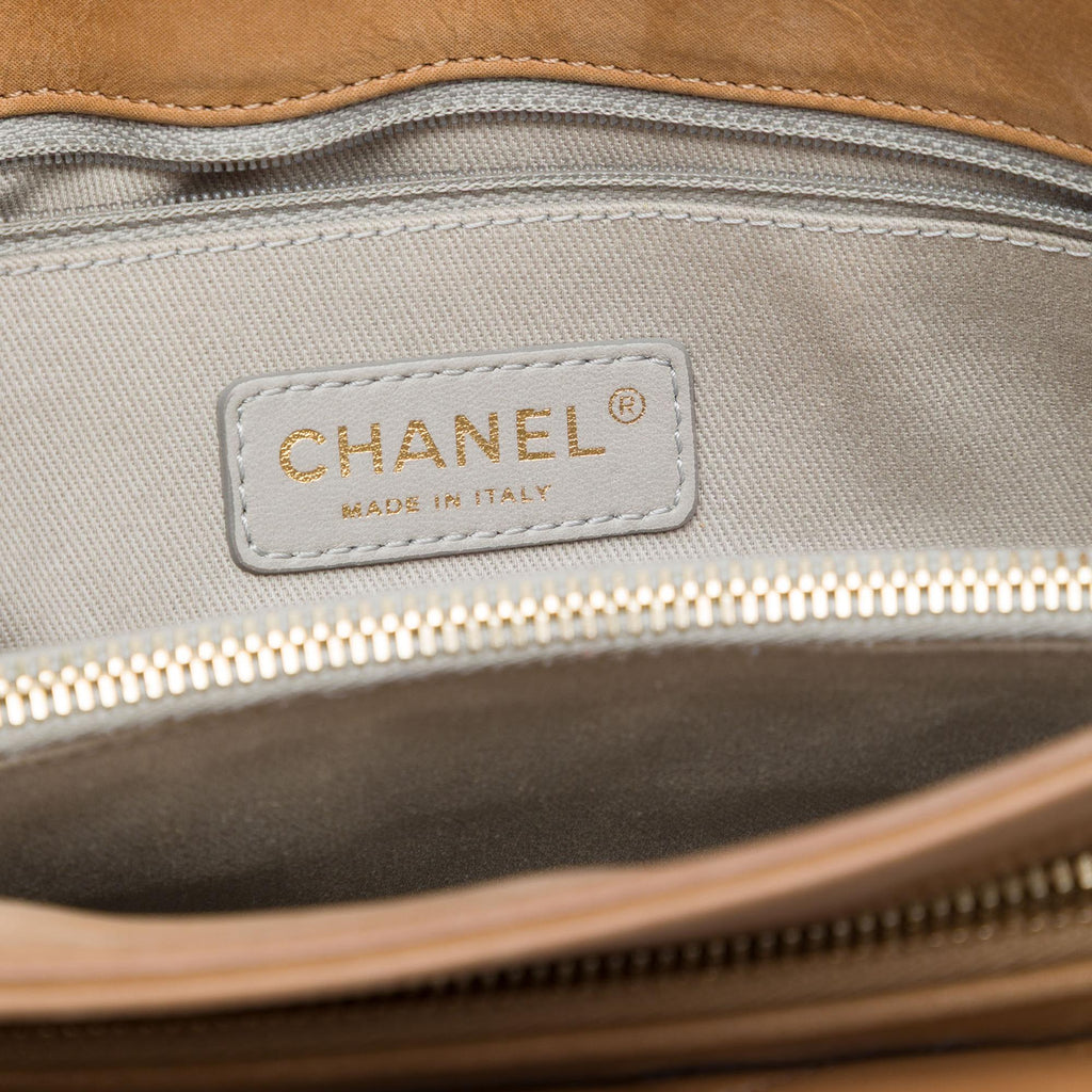 Chanel CC Quilted Lambskin Front Pocket Shoulder Bag - Brown