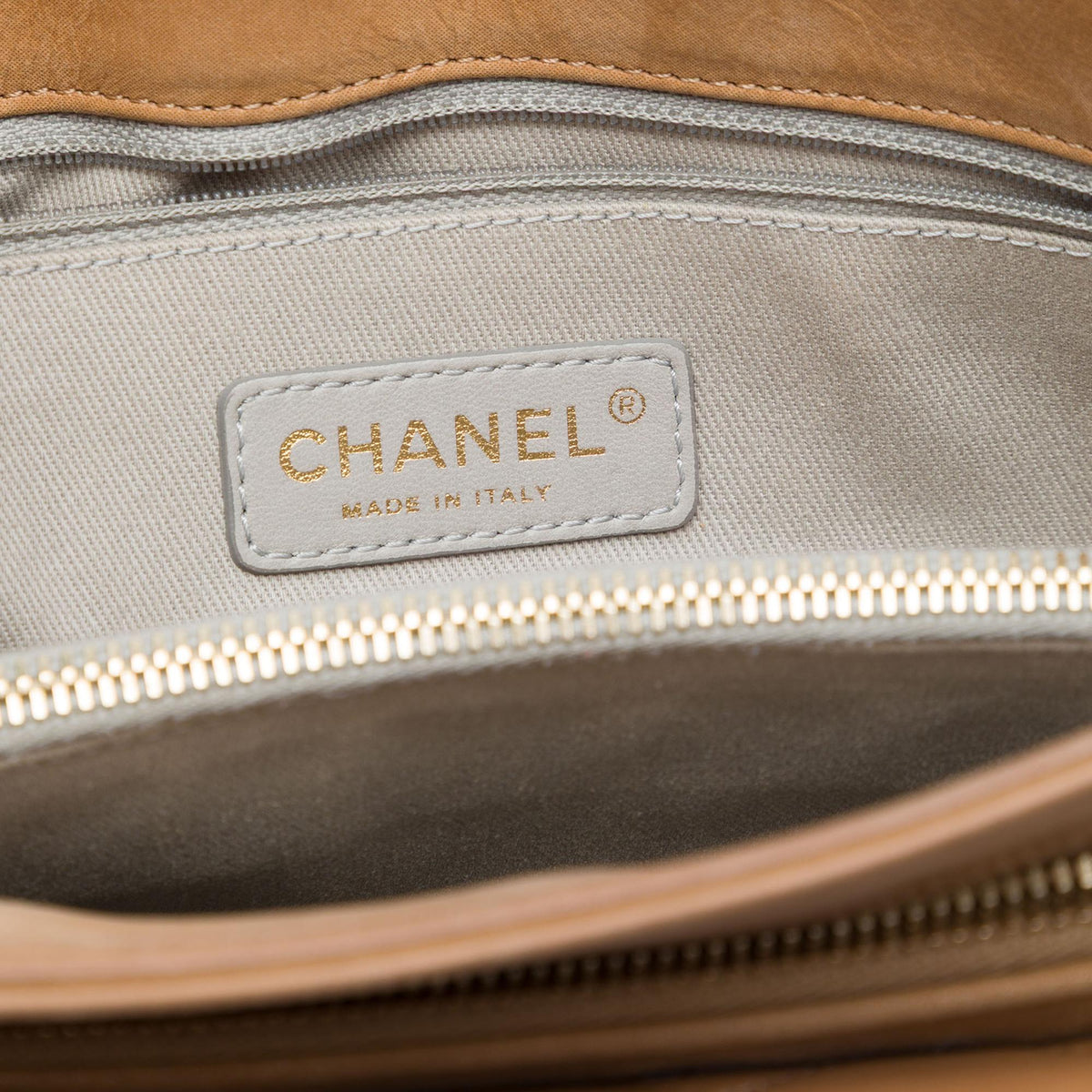 Chanel CC Quilted Lambskin Front Pocket Shoulder Bag - Brown