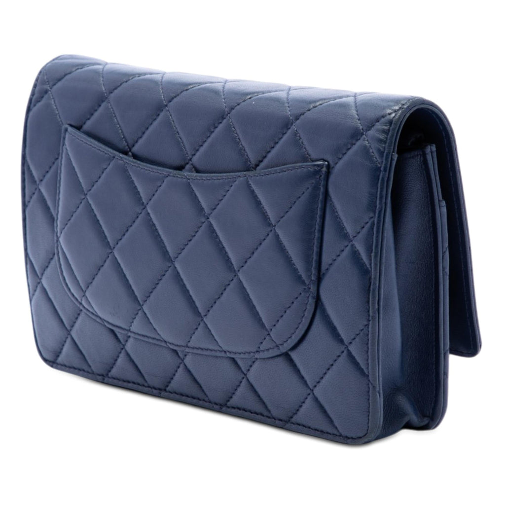 Chanel CC Quilted Lambskin Wallet on Chain - Blue