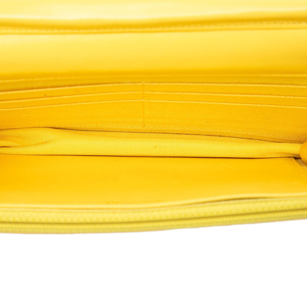 Chanel CC Quilted Lambskin Wallet on Chain - Yellow