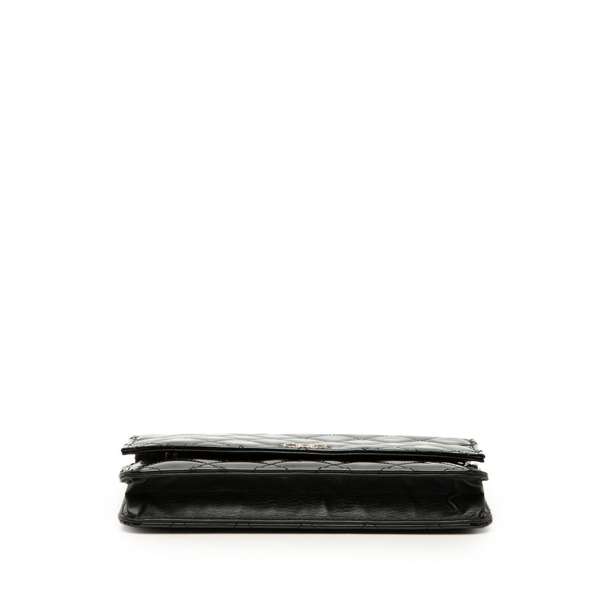 Chanel CC Quilted Patent Brilliant Wallet on Chain - Black
