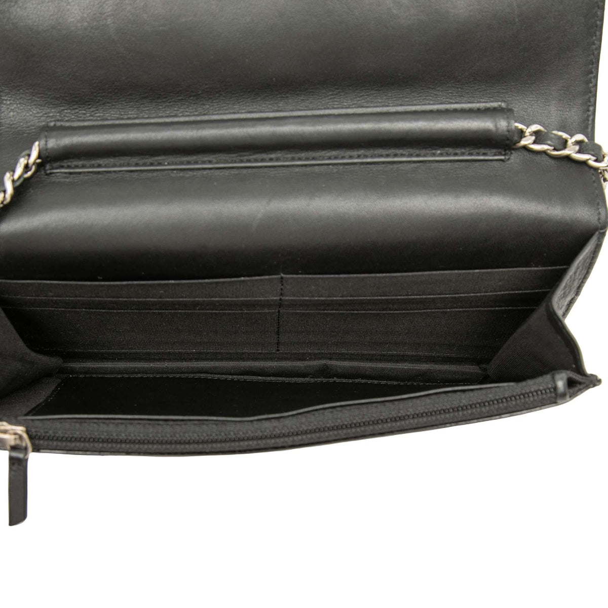 Chanel CC Quilted Patent Brilliant Wallet on Chain - Black
