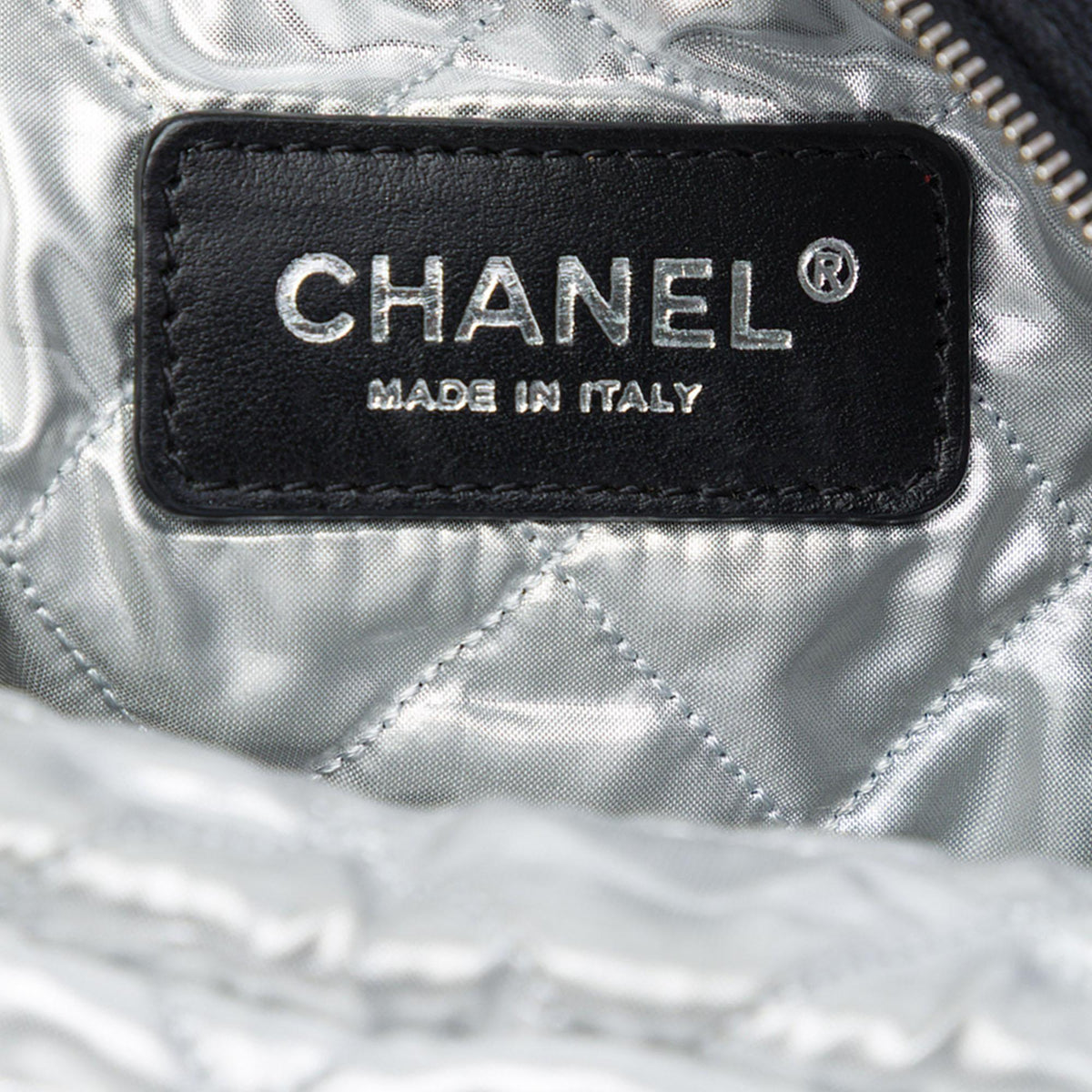 Chanel CC Quilted Terry Cloth Flap Shoulder Bag - Black