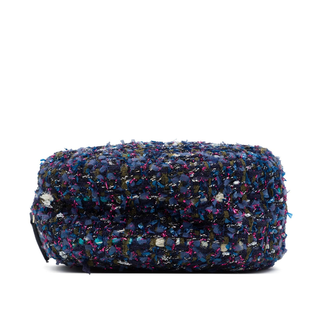 Chanel CC Quilted Tweed Round Crossbody Bag - Purple