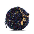 Chanel CC Quilted Tweed Round Crossbody Bag - Purple