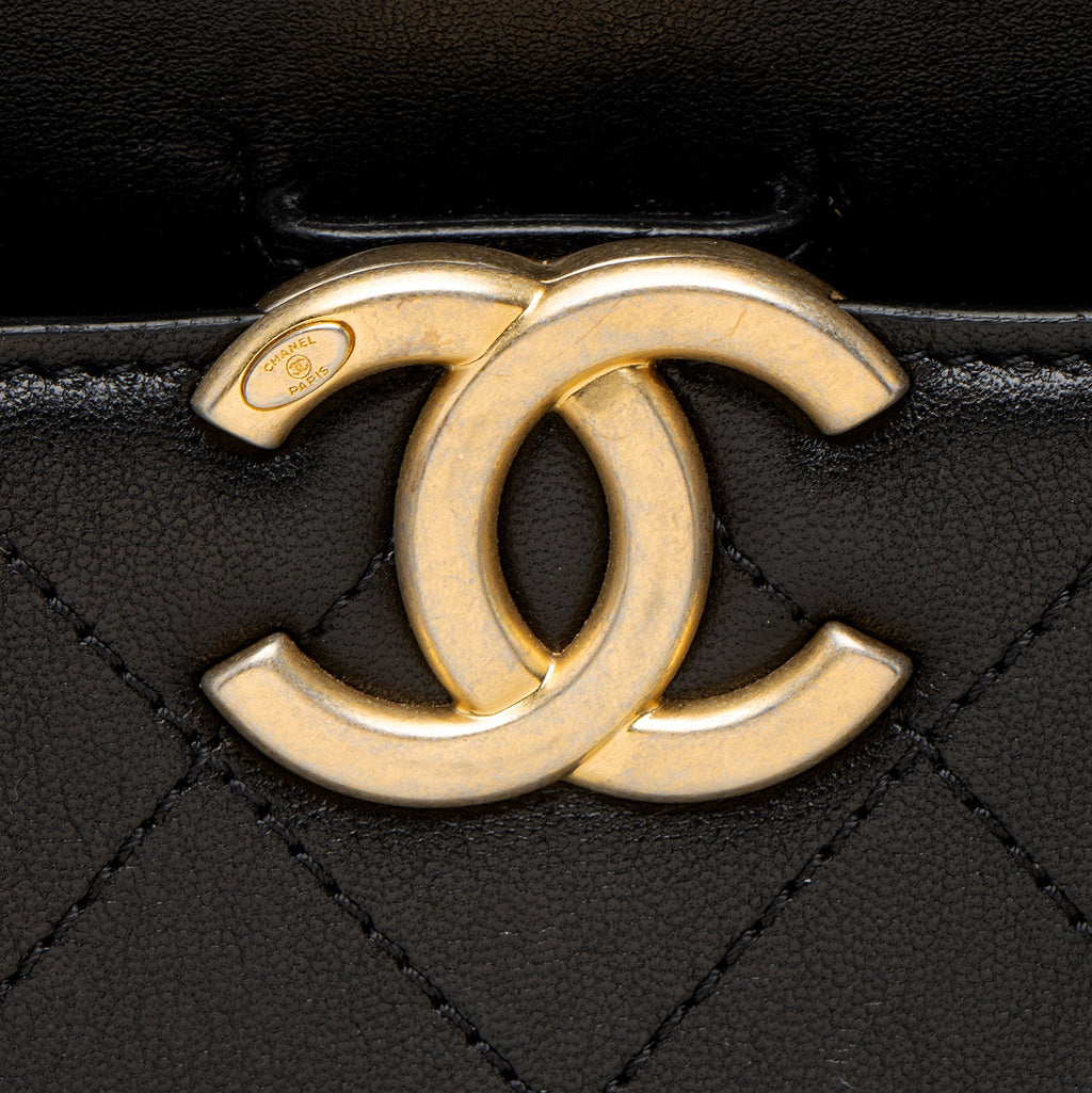 Chanel Calfskin Coco Luxe Large Shopping Tote Bag - Black